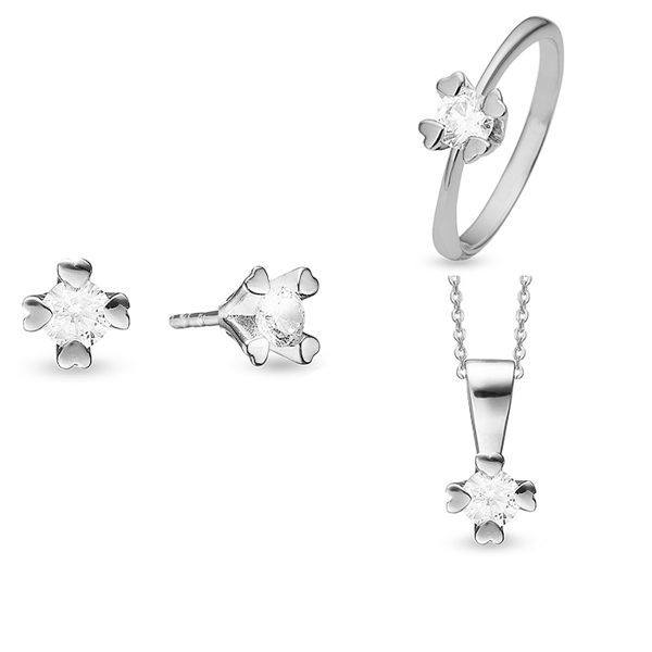 by Aagaard set, with a total of 3,00 ct diamonds Wesselton VS